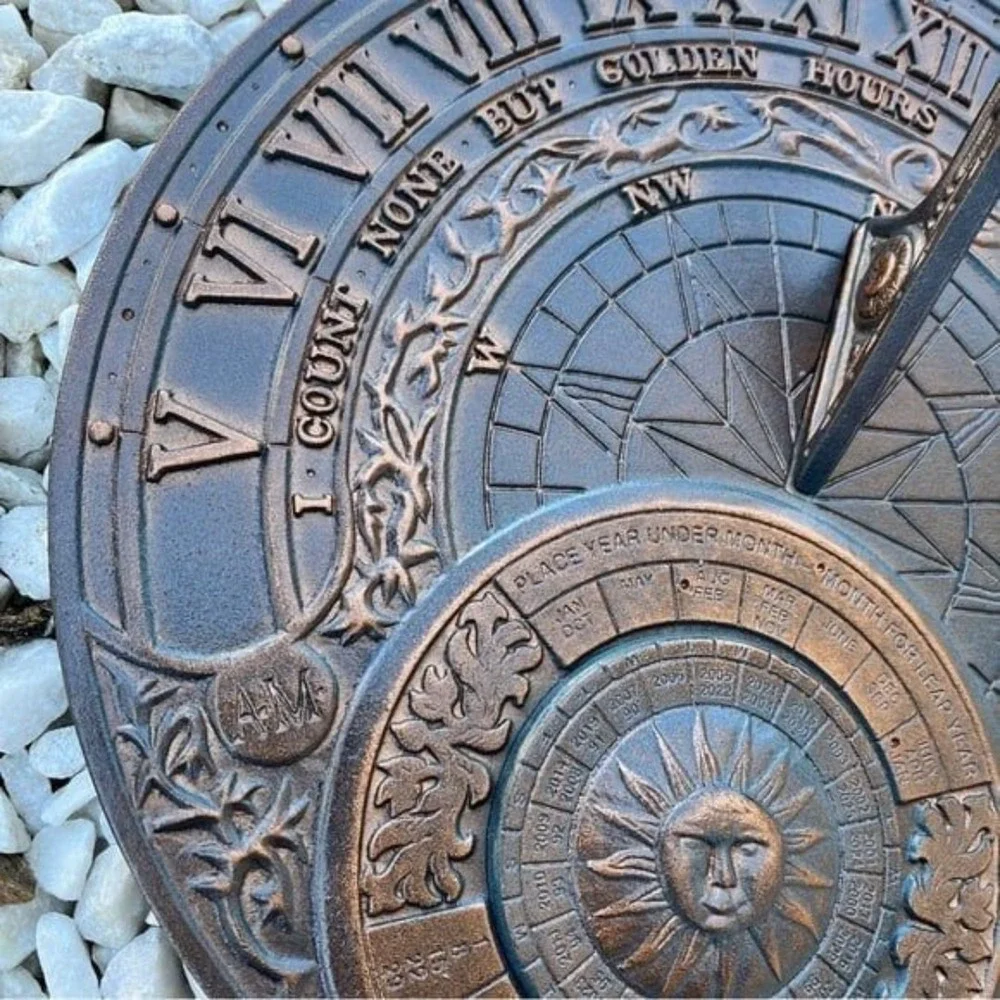 NauticalMart Perpetual Calendar Sundial, Copper Verdi. Sun Clock Outdoor
